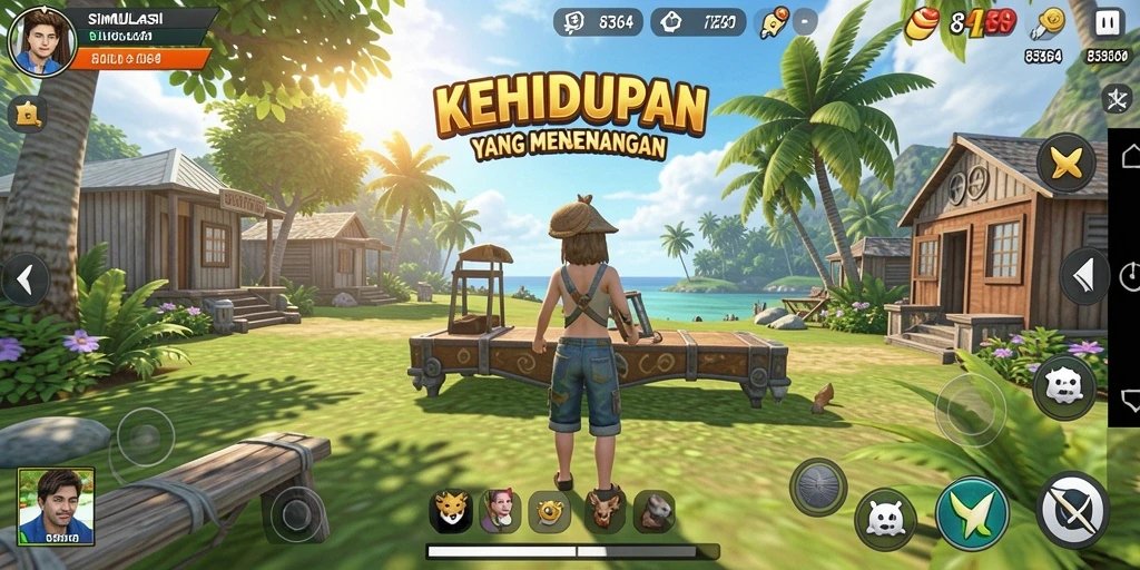 Tangkapan layar dari gameplay 8364 menampilkan berbagai aktivitas menarik dalam simulasi.