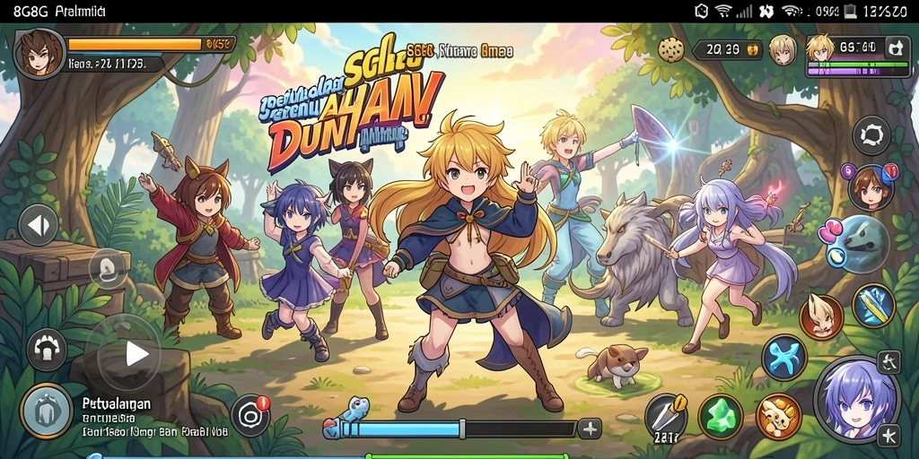 Screenshot utama 8G8G menampilkan karakter anime dalam aksi yang mendebarkan.