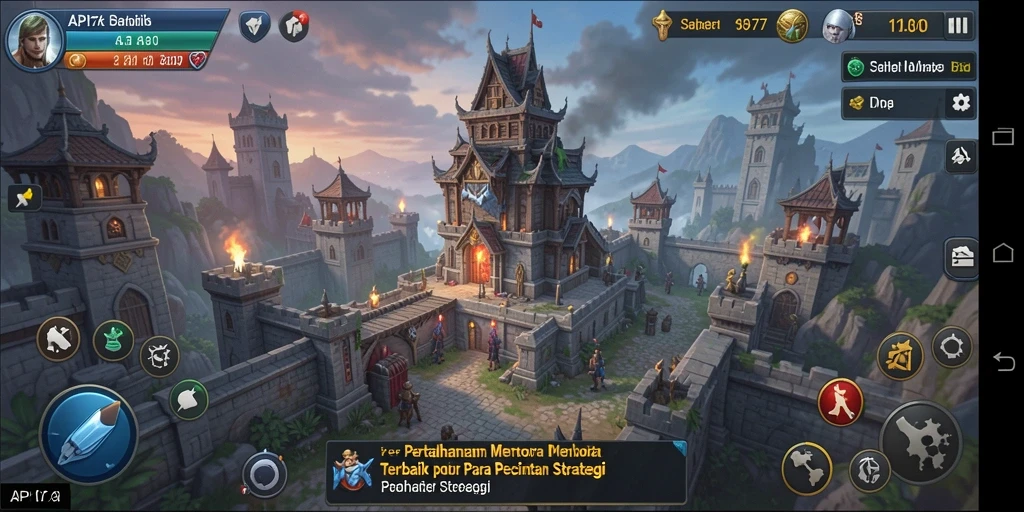 Tampilan seru gameplay Tower Defense dengan berbagai pilihan menara.