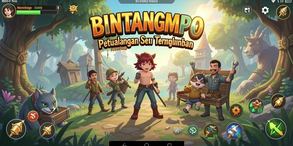 Screenshot gameplay BINTANGMPO yang menunjukkan aksi petualangan.