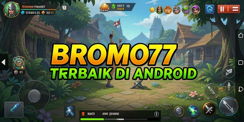 Tampilan gameplay menarik dari BROMO77 yang mengisahkan strategi dan pertempuran.