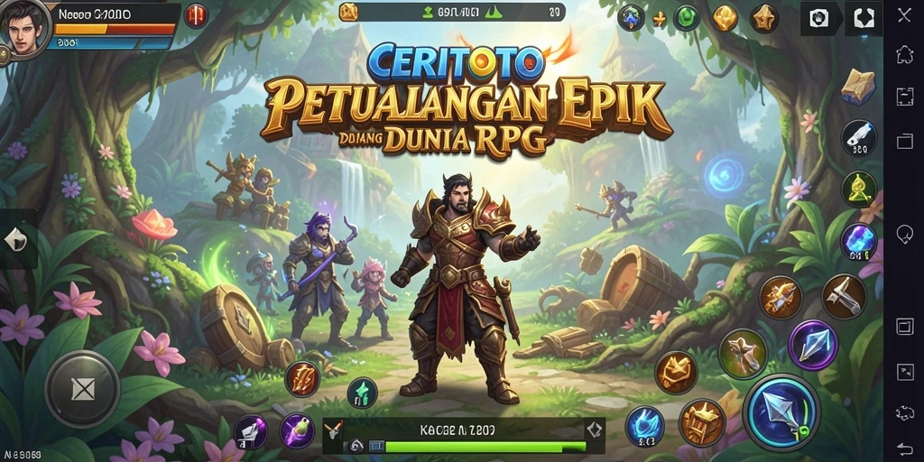 Tangkapan layar menunjukkan para karakter bertarung dalam pertempuran epik di CERITOTO.