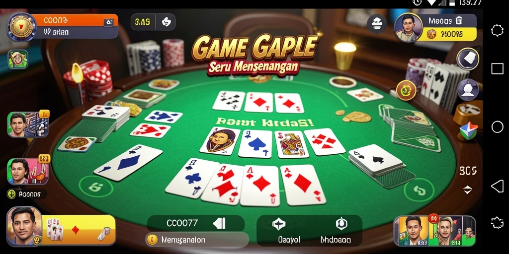Tampilan gameplay COO77 yang menarik dan interaktif saat bermain Gaple.