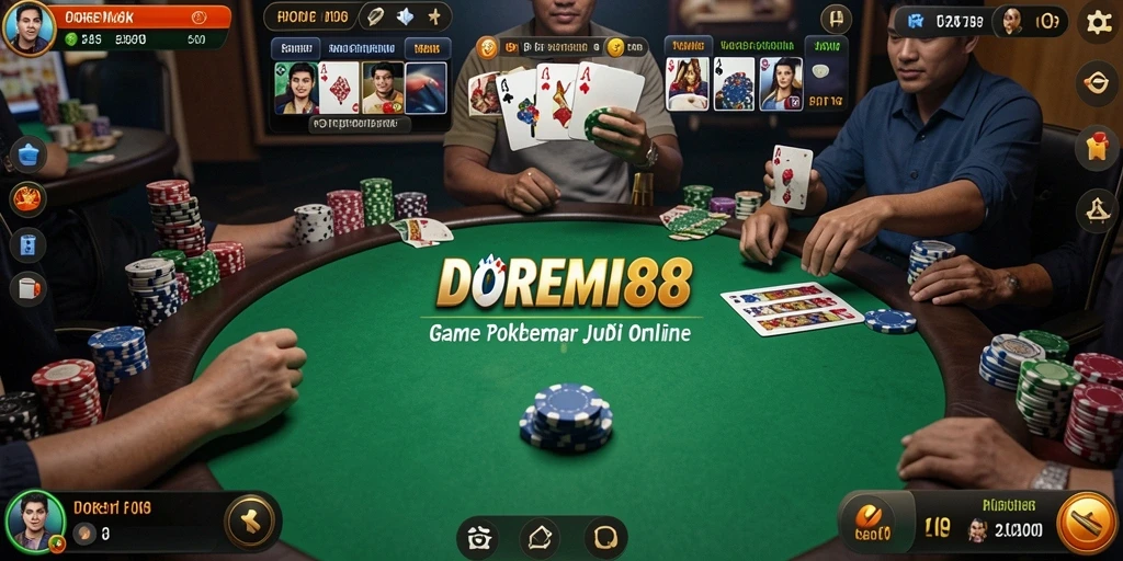 Screenshot gameplay DOREMI88 menampilkan serunya bermain poker.
