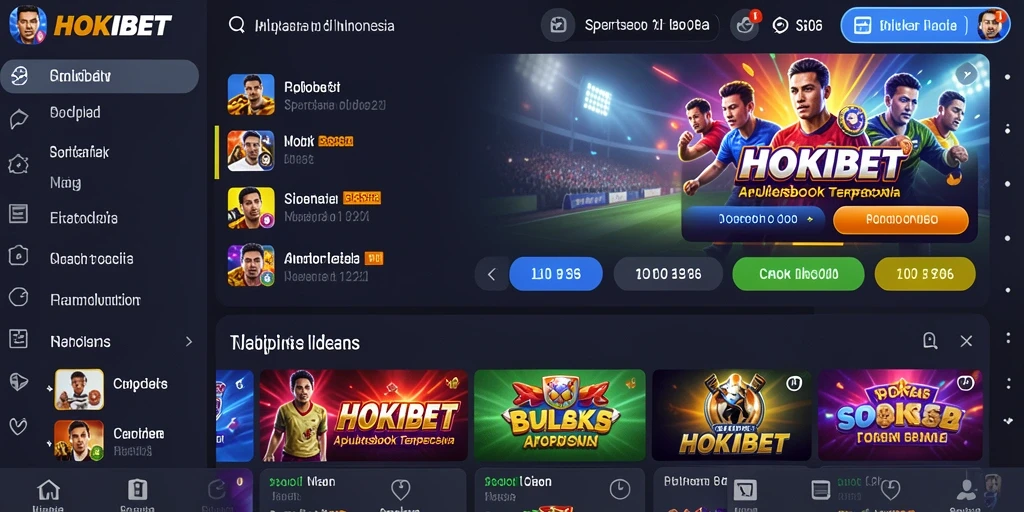 Tampilan antarmuka HOKIBET dengan berbagai pilihan taruhan olahraga.