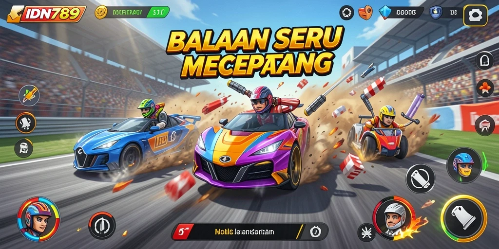 Gameplay seru balapan di IDN789 dengan mobil cepat.