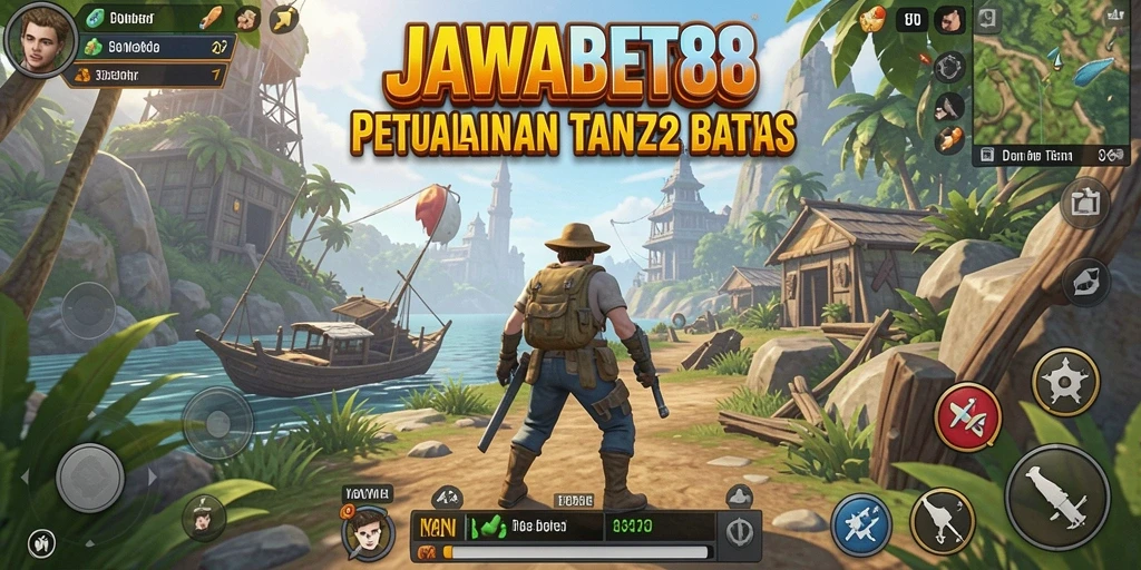 Screenshot gameplay JAWABET88 yang menunjukkan dunia terbuka yang luas dan detail.