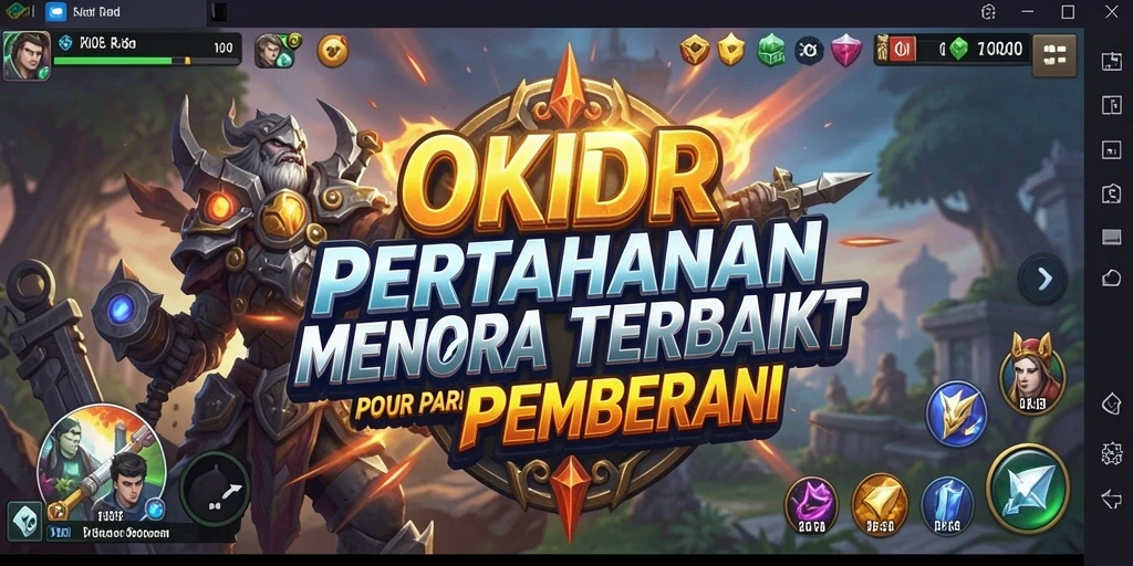Tampilan gameplay OKIDR yang seru dan menegangkan dalam pertahanan menara.