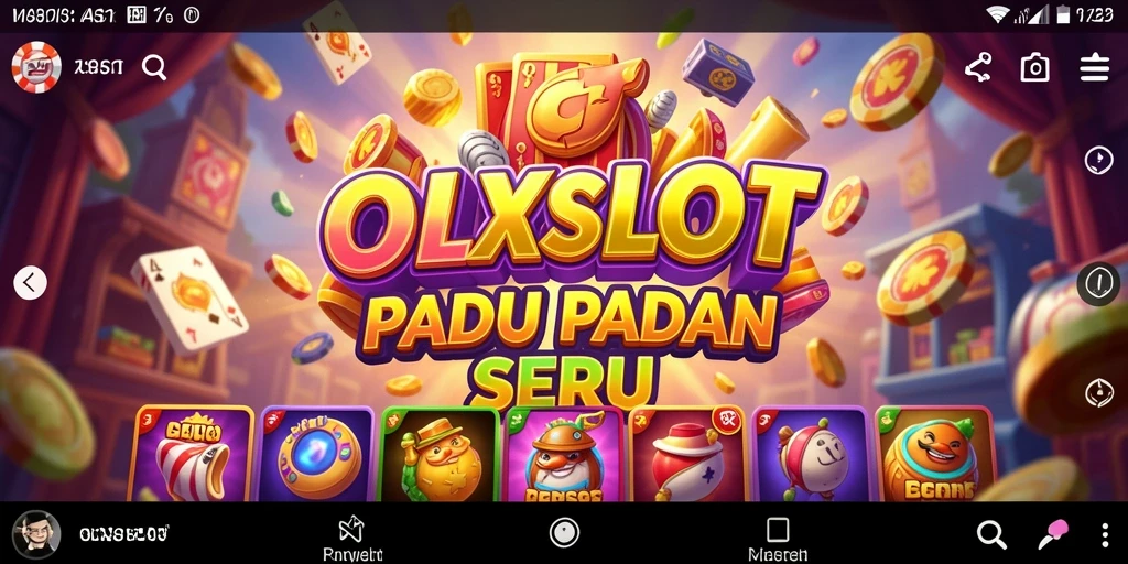 Tampilan gameplay utama OLXSLOT dengan kombinasi berwarna-warni.