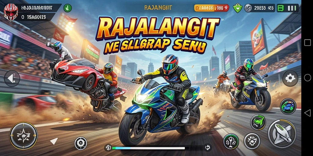 Tampilan seru dari gameplay balap RAJALANGIT yang menegangkan.