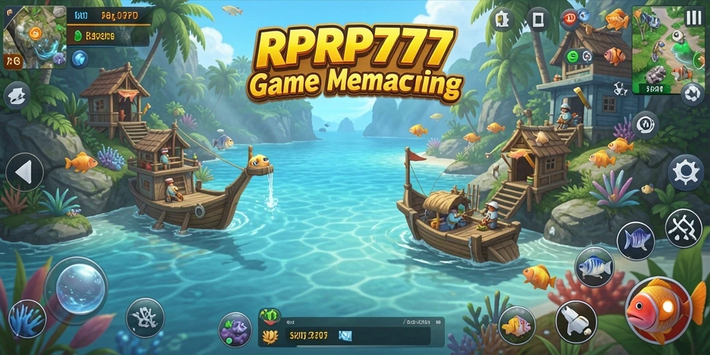 Tampilan gameplay RPRP777 dengan suasana memancing yang realistis.
