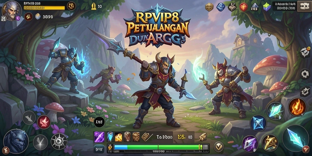 Tampilan gameplay menakjubkan dalam RPVIP8 ARPG.