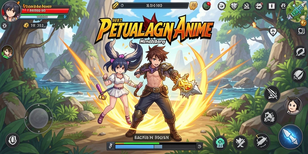 Tangkapan layar gameplay V87 menampilkan pertarungan karakter yang dramatis.